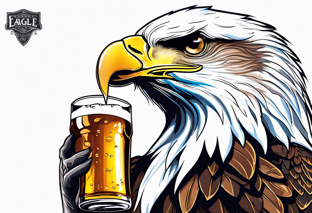 eagle drinking beer tattoo idea