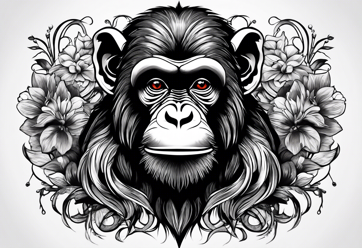 Patterned Head Monkey Tattoo Design 2016 Stock Vector (Royalty Free)  343332374 | Shutterstock