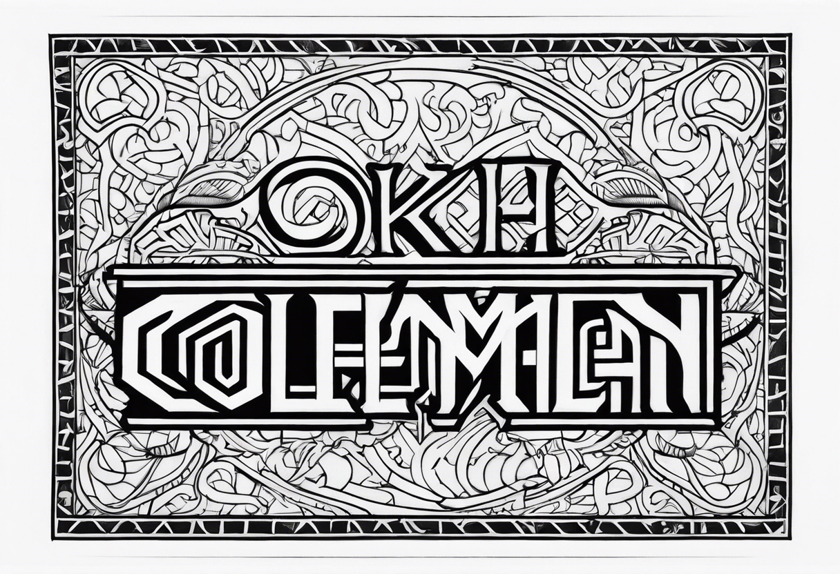 the word coleman in greek font tattoo idea