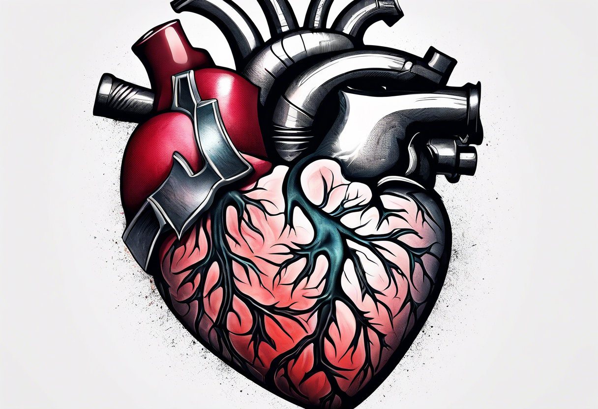 photograph of a human heart as you would see in a human body tattoo idea