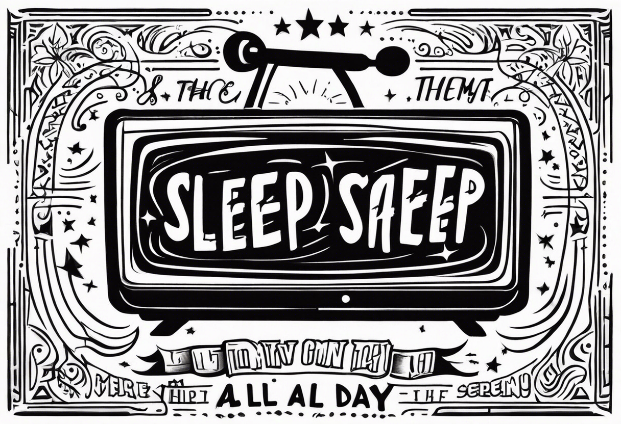 watch TV and sleep all day tattoo idea