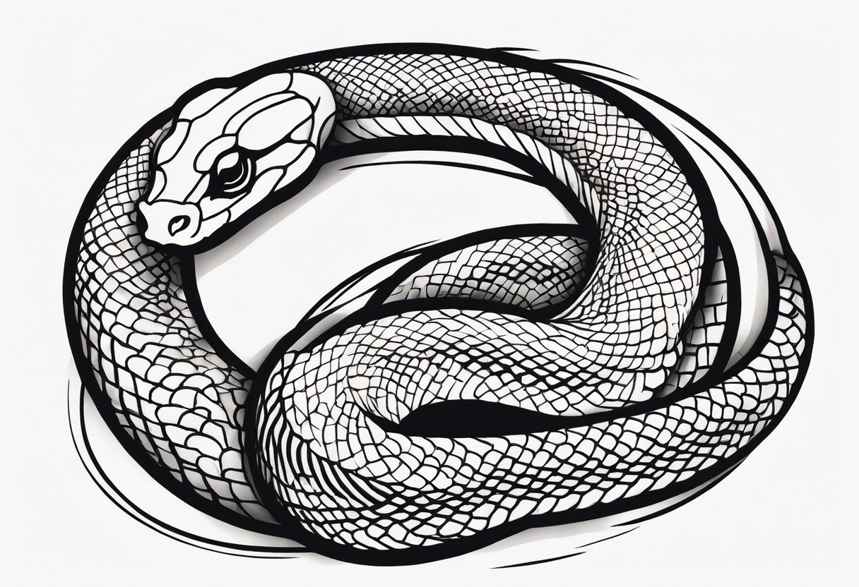 snake fast slithering from above simple tattoo idea