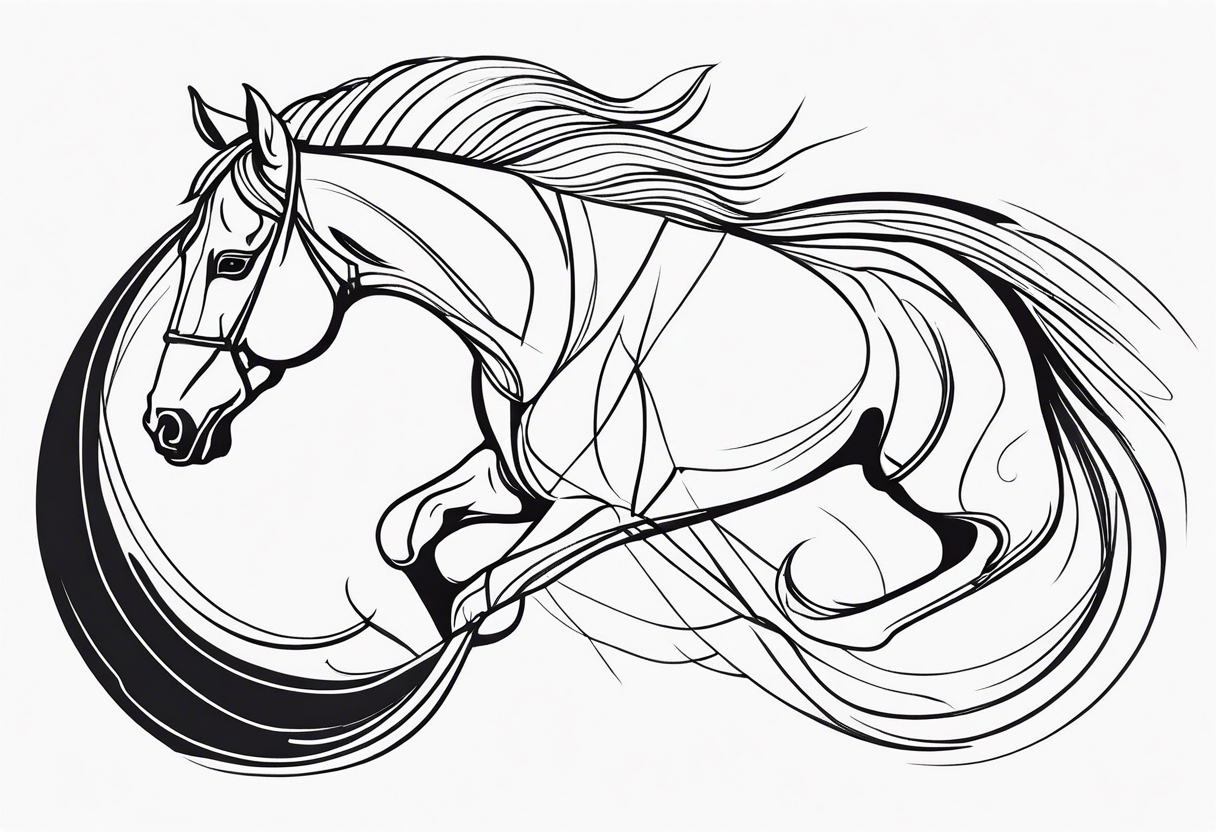 Horse drawn using a single line tattoo idea