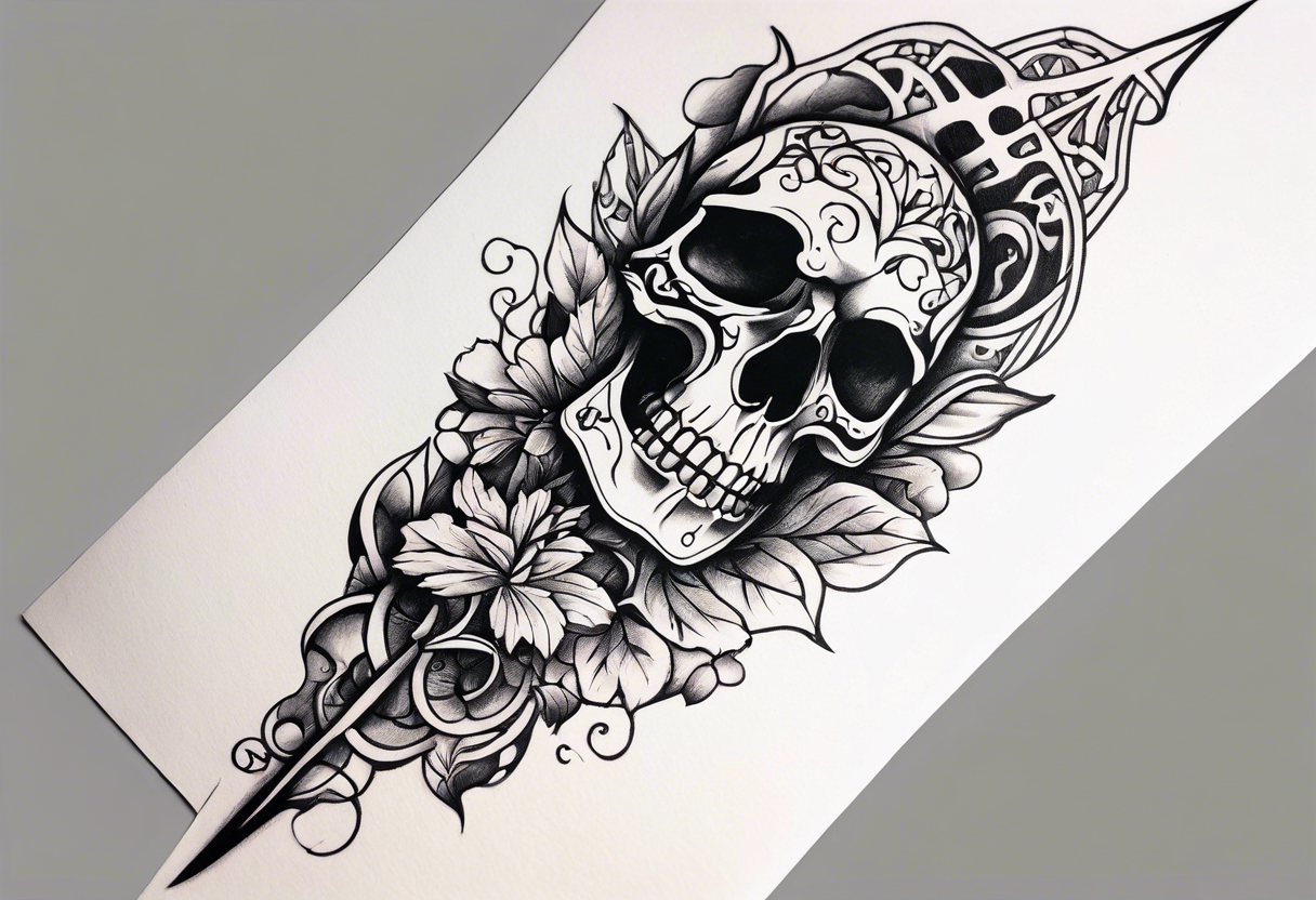 broken bone skeletal arm tattoo idea