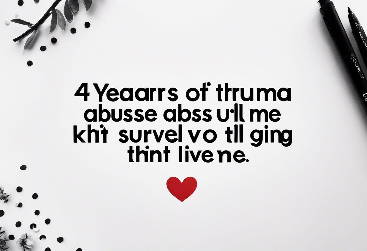 45 years of trauma and abuse. January 9, 2023, my abuser tried to kill me. Rather than giving up, I survived. I chose to live. tattoo idea