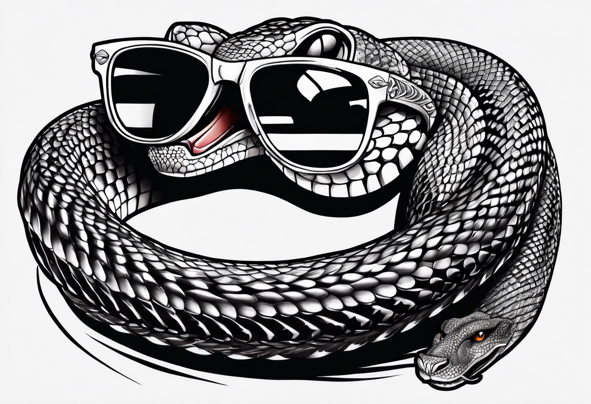 Cobra with sunglasses wrapping around my arm tattoo idea