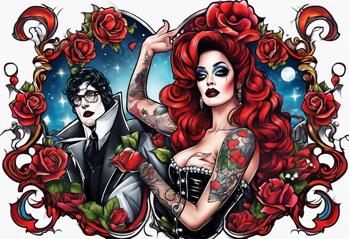 Rocky Horror arm sleeve tattoo idea