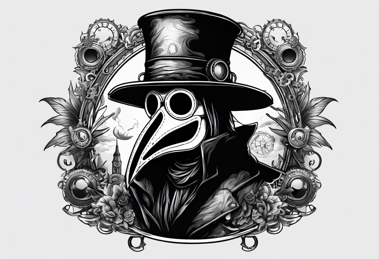 steampunk plague doctor 
smoke background
"I Survived" tattoo idea