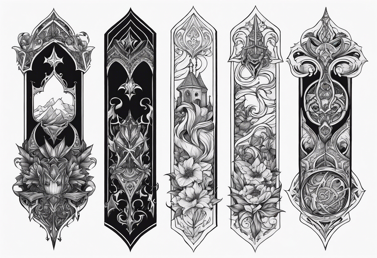 Medieval fantasy sleeve tattoo tattoo idea