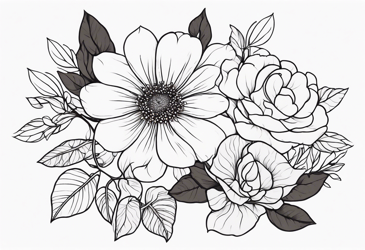 flowers and vains tattoo idea