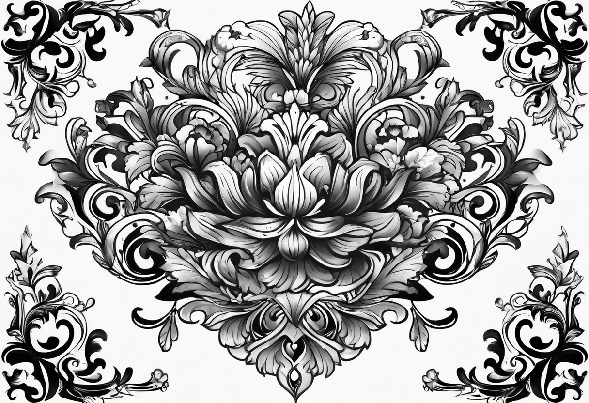 baroque vector tattoo idea