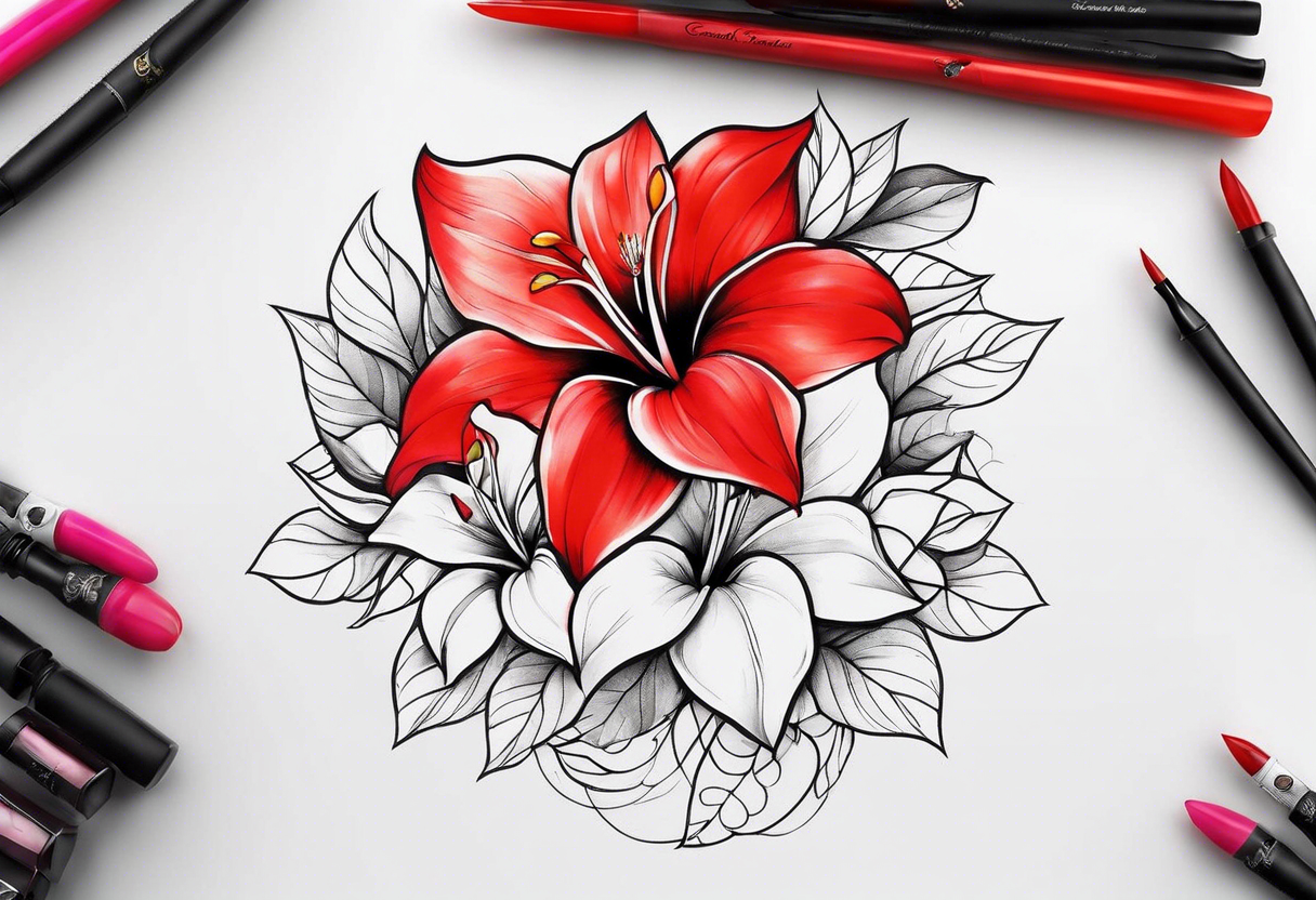 Mandevilla flowers tattoo idea