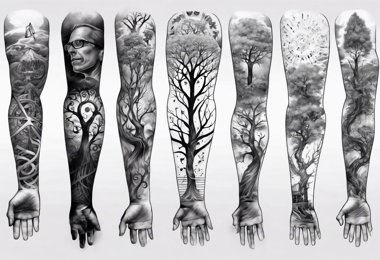 Lower Sleeve Fantastic Piano Tattoo Design Idea