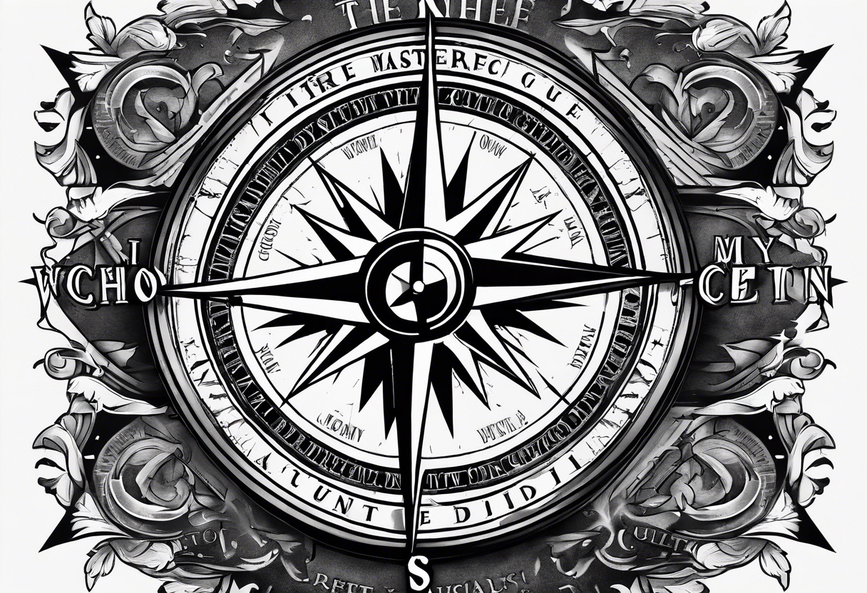 Broken compass with the wording, " I choose my own direction. " tattoo idea