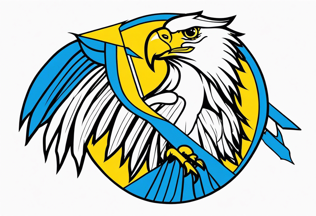 flag of kazhakstan eagle tattoo idea