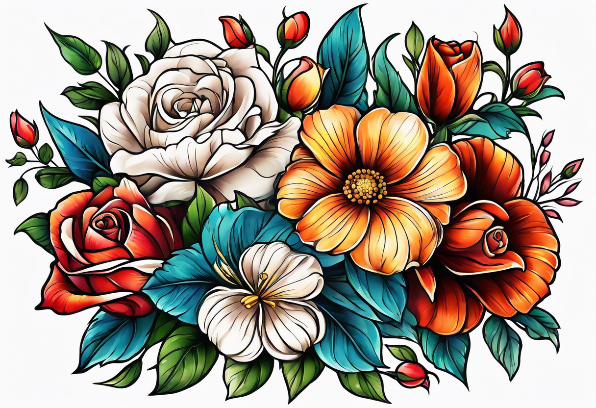 Love flowers family outdoors tattoo idea