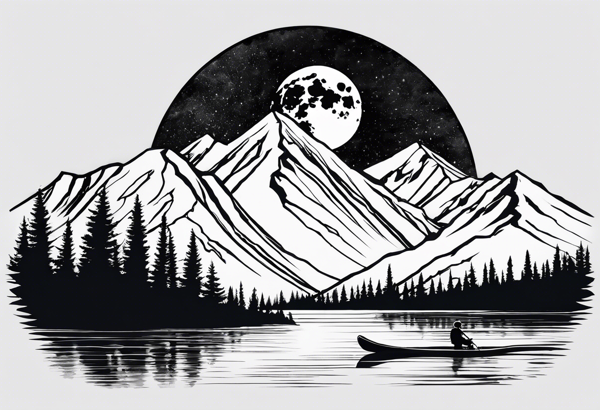 Tenmile, mountain, snow capped, snowboarding, Colorado, moon, lake tattoo idea