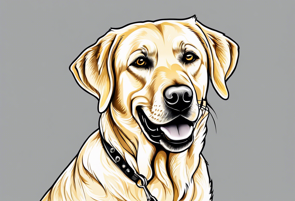 One happy looking yellow labrador retriever tattoo idea