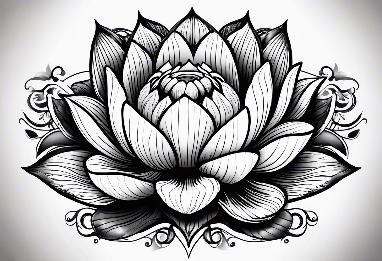 Large lotus flower | Temporary tattoos - minink