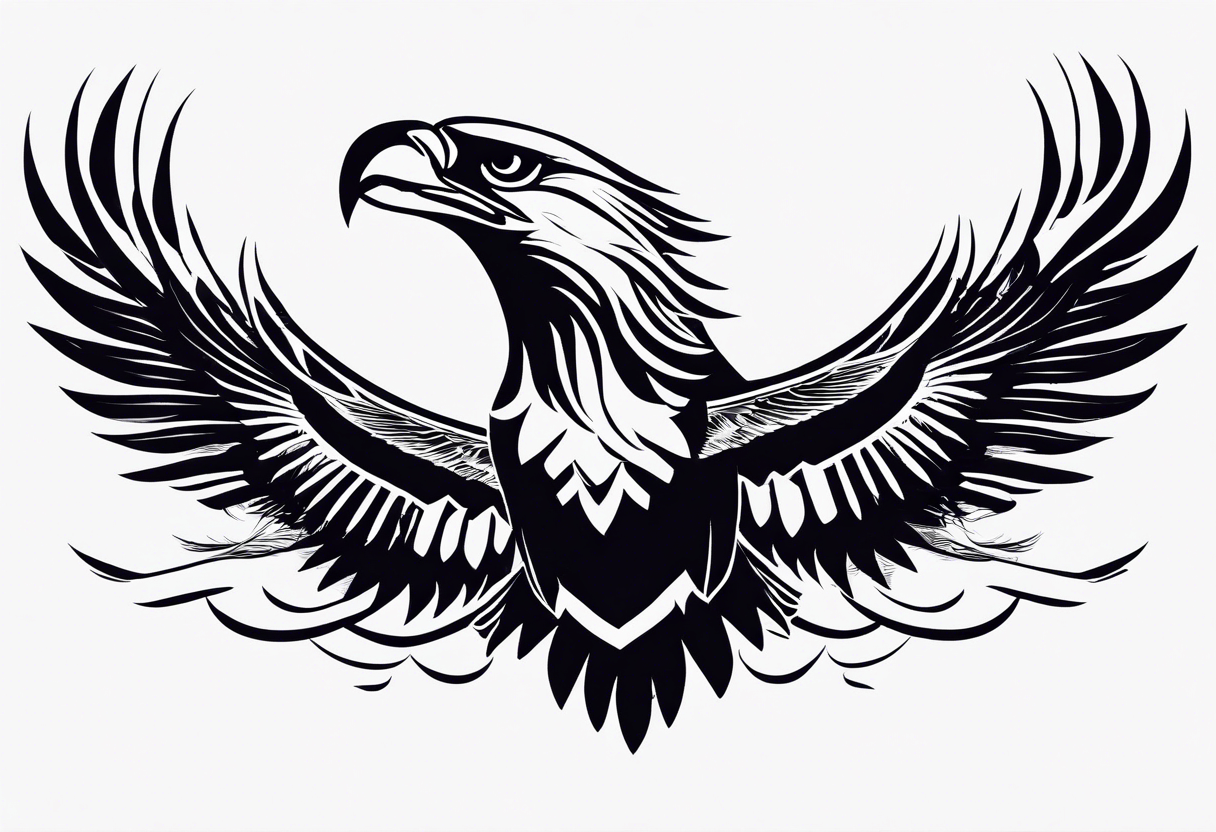 several eagles in flight silhouette symbolizing without other imagery, only the eagles tattoo idea