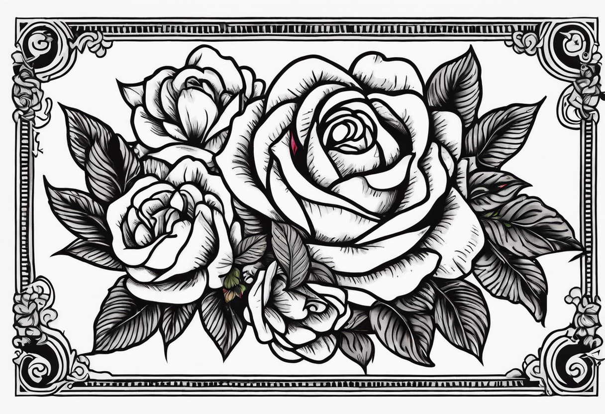 The flowers are money roses on American bills. tattoo idea