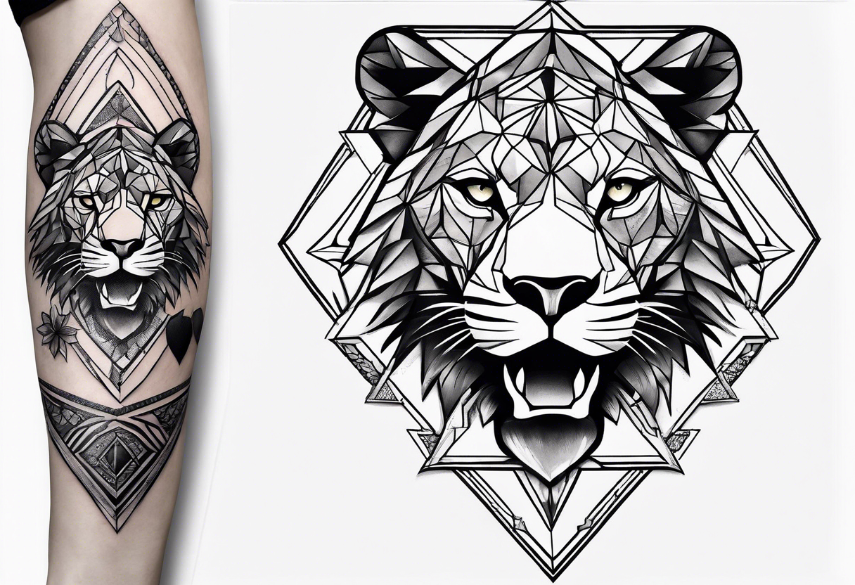 diamond in a lioness tattoo idea