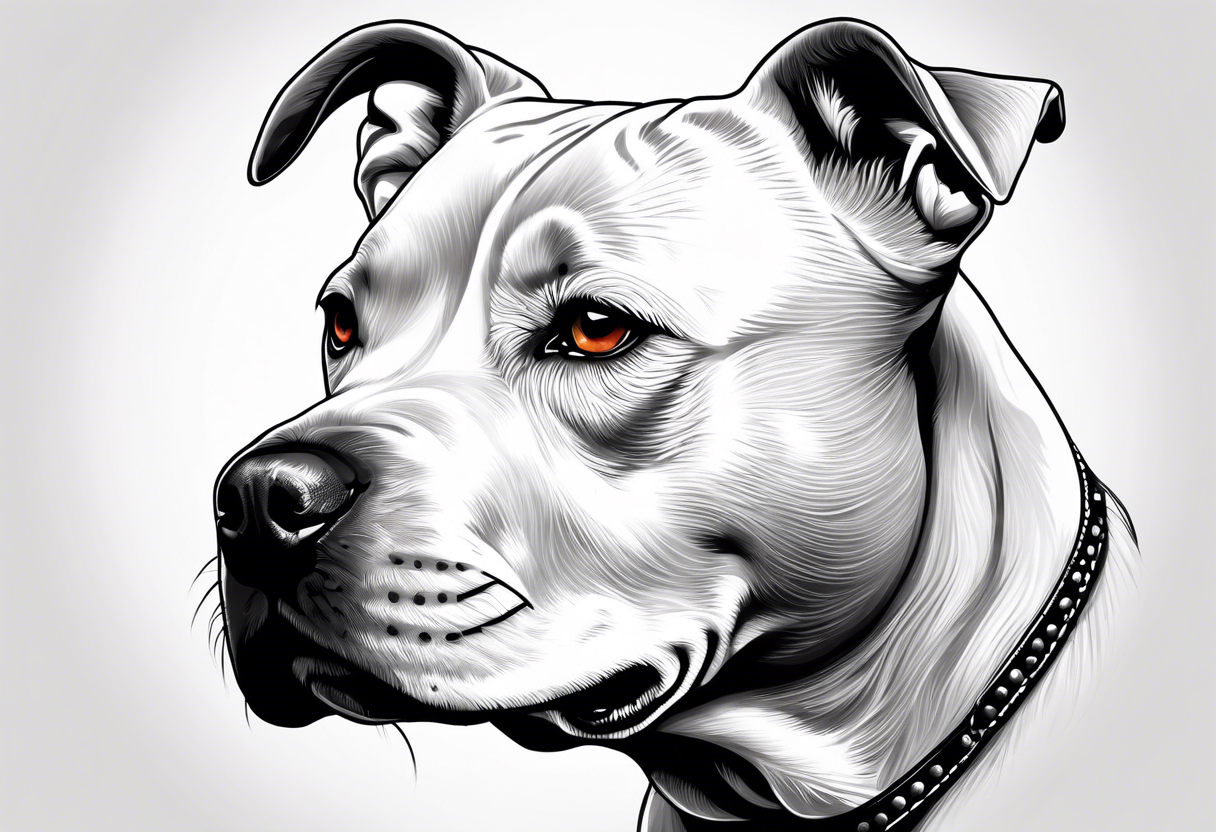 white pitbull pointed ears, paw tattoo idea