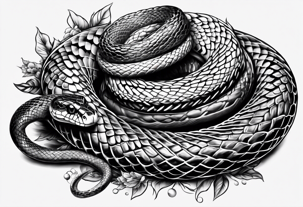 Snake wrapped around hand intigrated tattoo idea