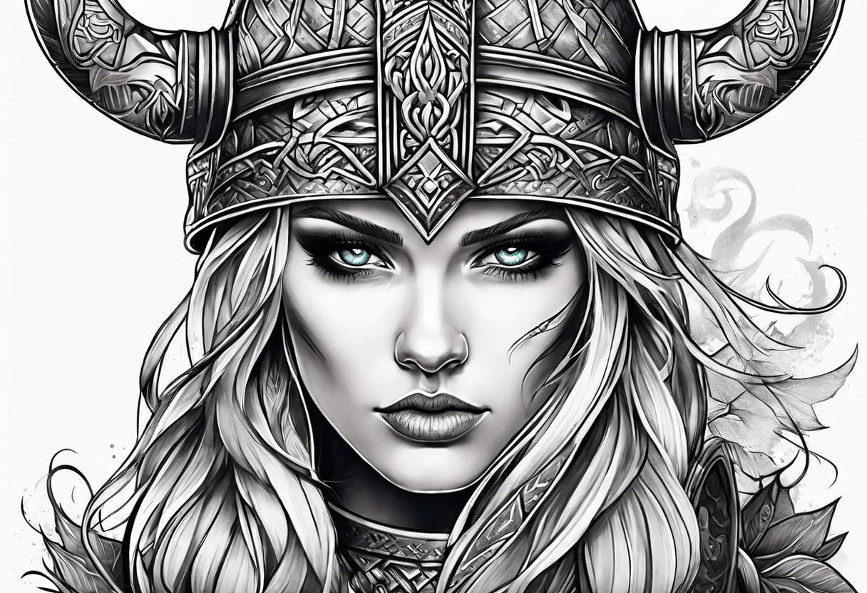 Female viking tattoo idea