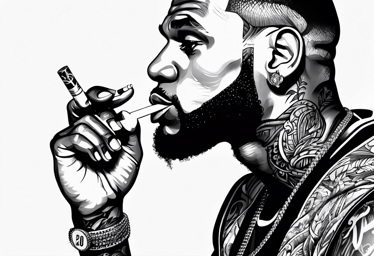 lebron james smoking cigarette tattoo idea