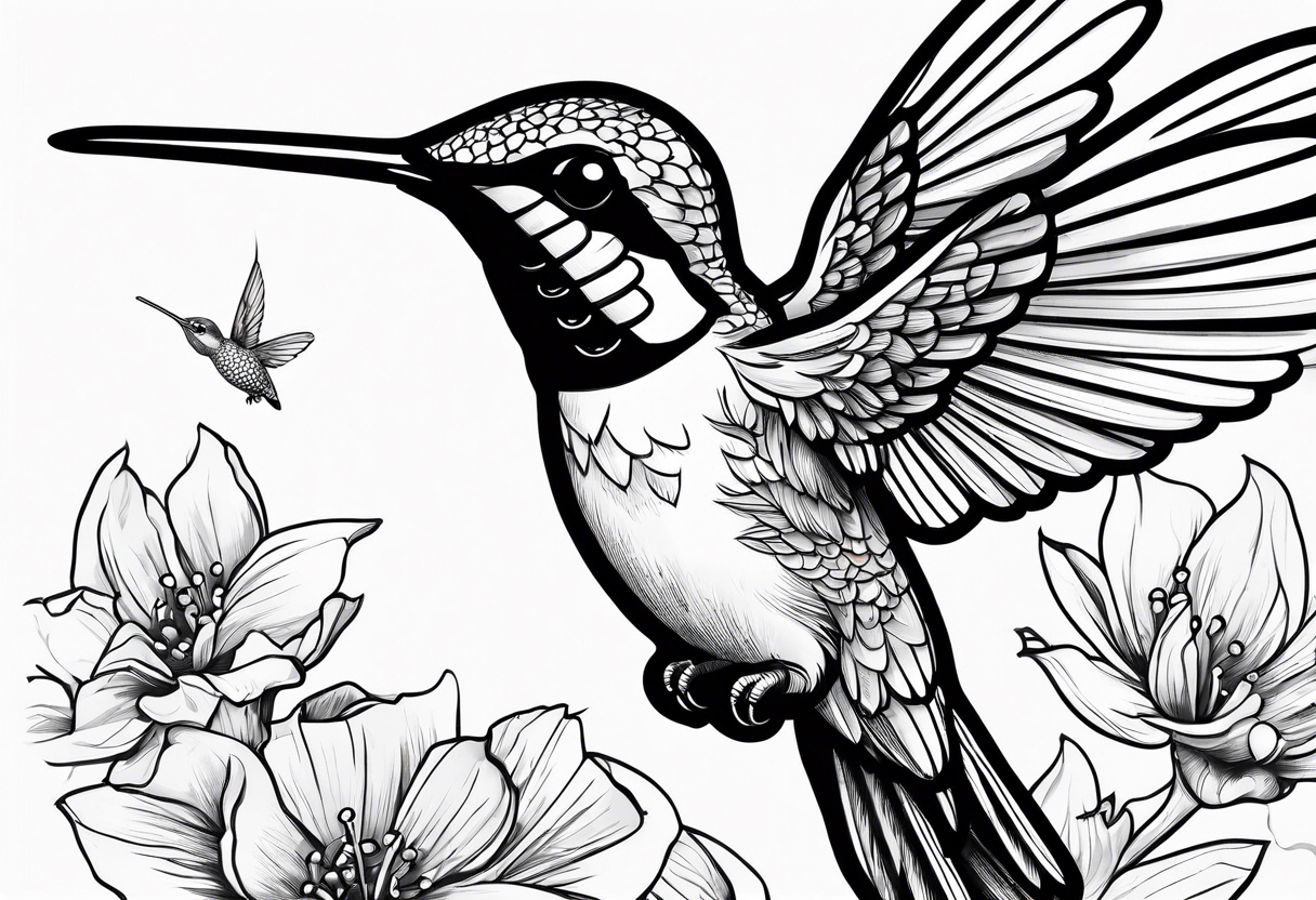 Hummingbird at war with a wasp tattoo idea