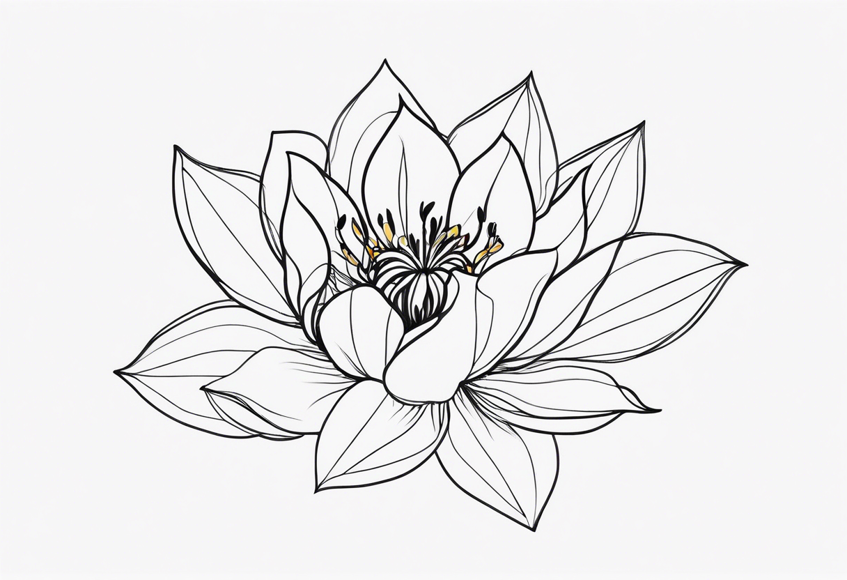 simple single line minimalist flower tattoo idea