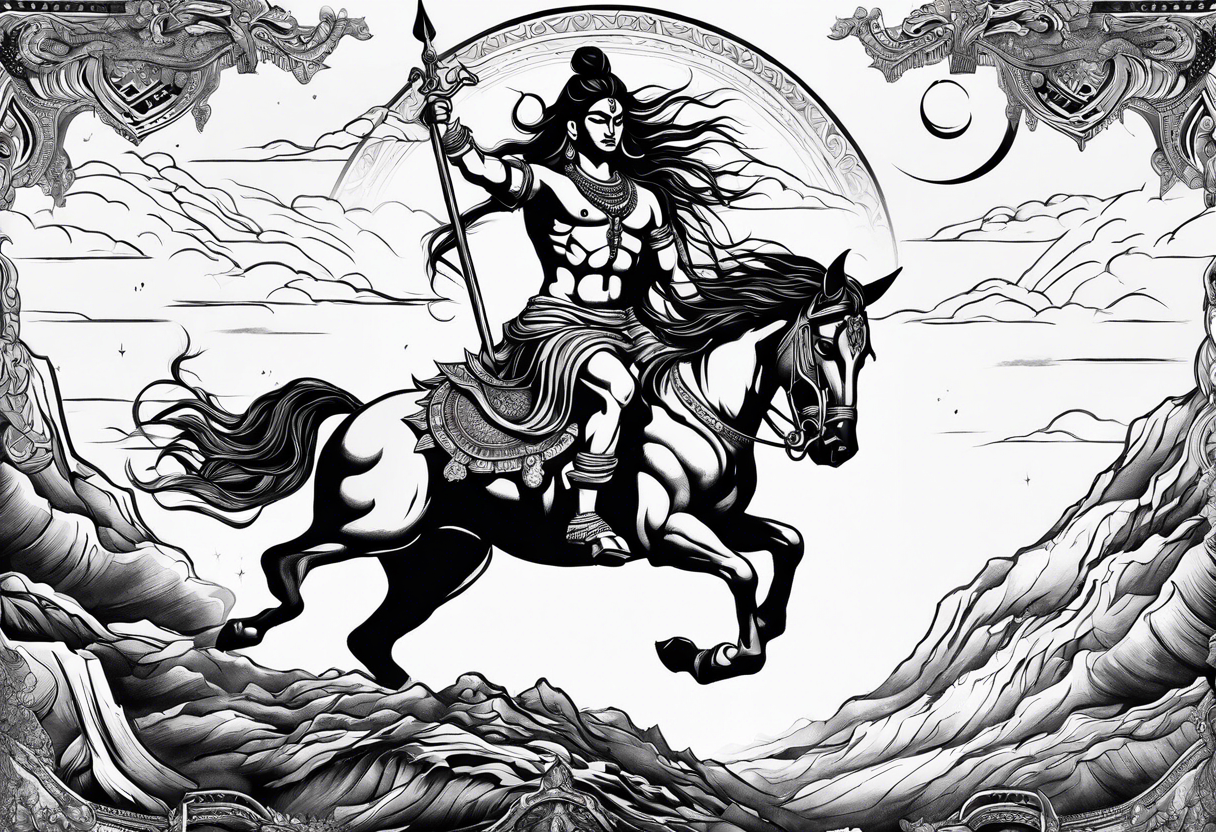 Lord Shiva Tattoo Vector Line Drawing Stock Illustration - Download Image  Now - Maha Shivaratri, Shiva - Hindu God, Sketch - iStock