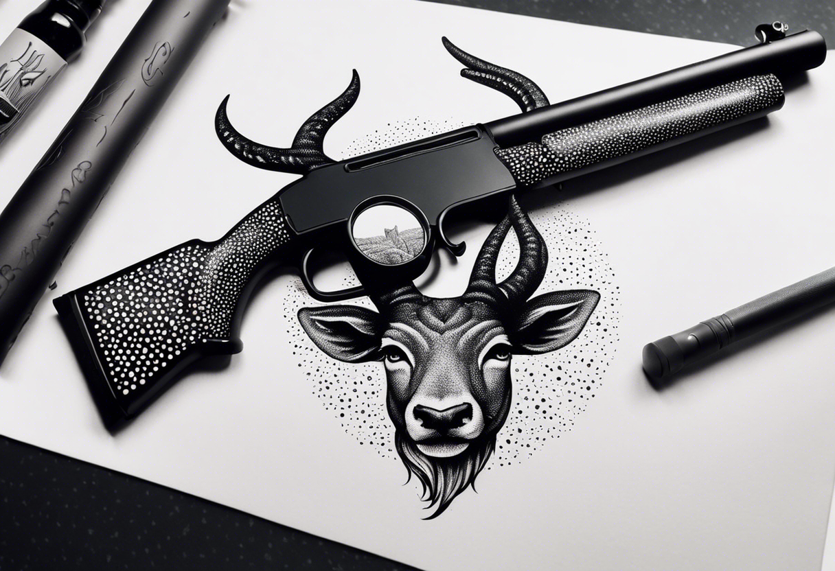 capricorn with sunglasses and shotgun tattoo idea