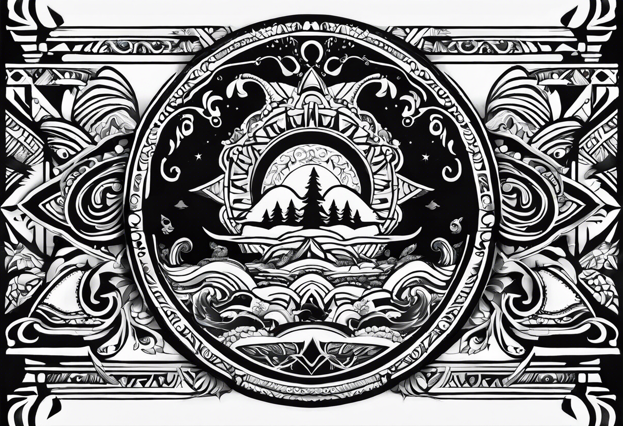 Mexican American inspired that incorporates being a father,  love for son and daughter with the importance of building wealth. Include elements of the Pacific Northwest Forrest on shoulder. tattoo idea