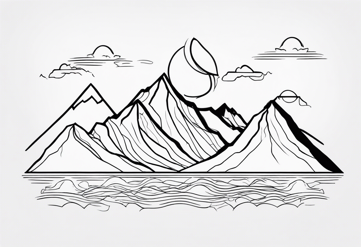 Outline of mountain range tattoo idea