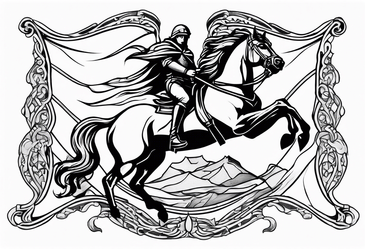 flag of saint george in wind crusade tattoo idea