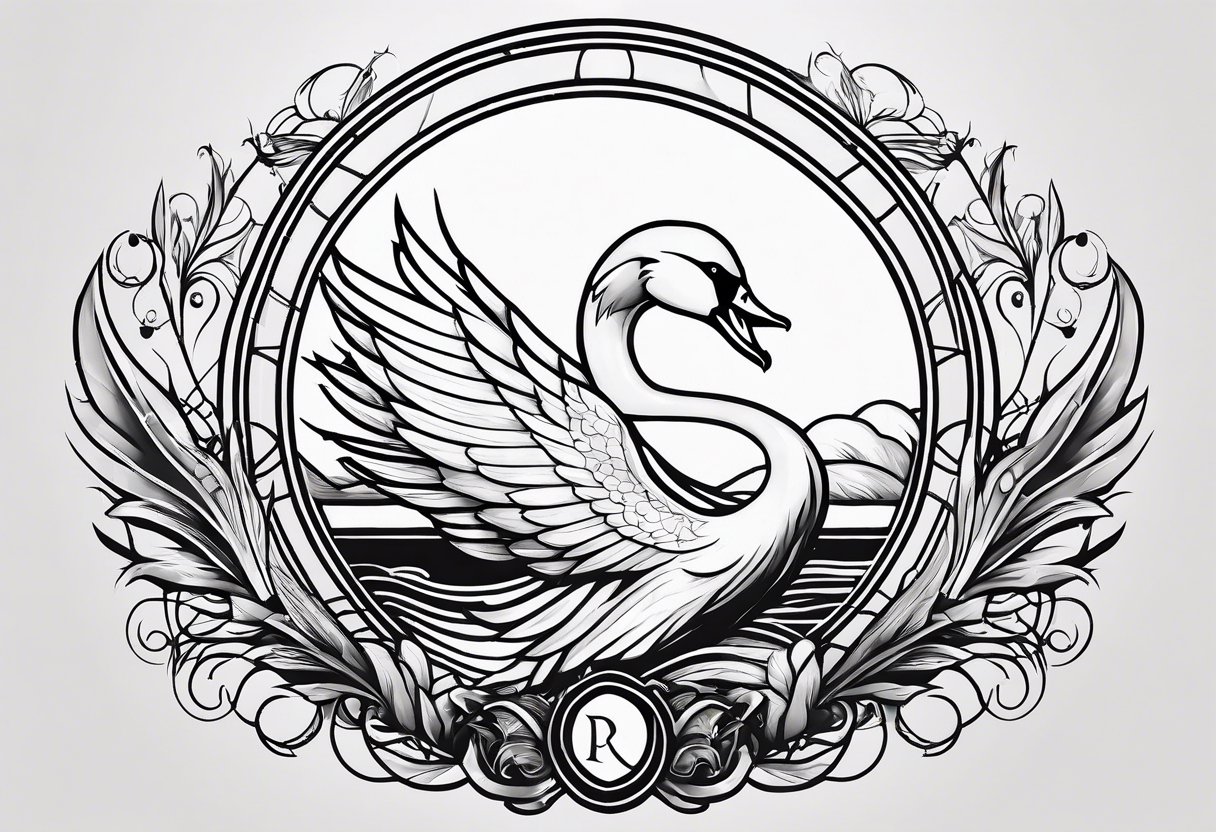 Swan Knight of Dol Amroth, Minimalist Logo, Minimalist, Line Art, Golden Ratio tattoo idea