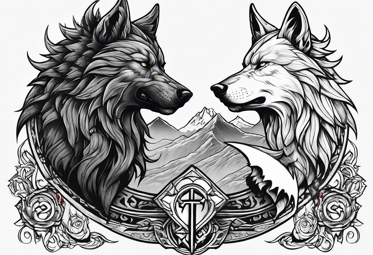 Tyr and Fenrir tattoo idea