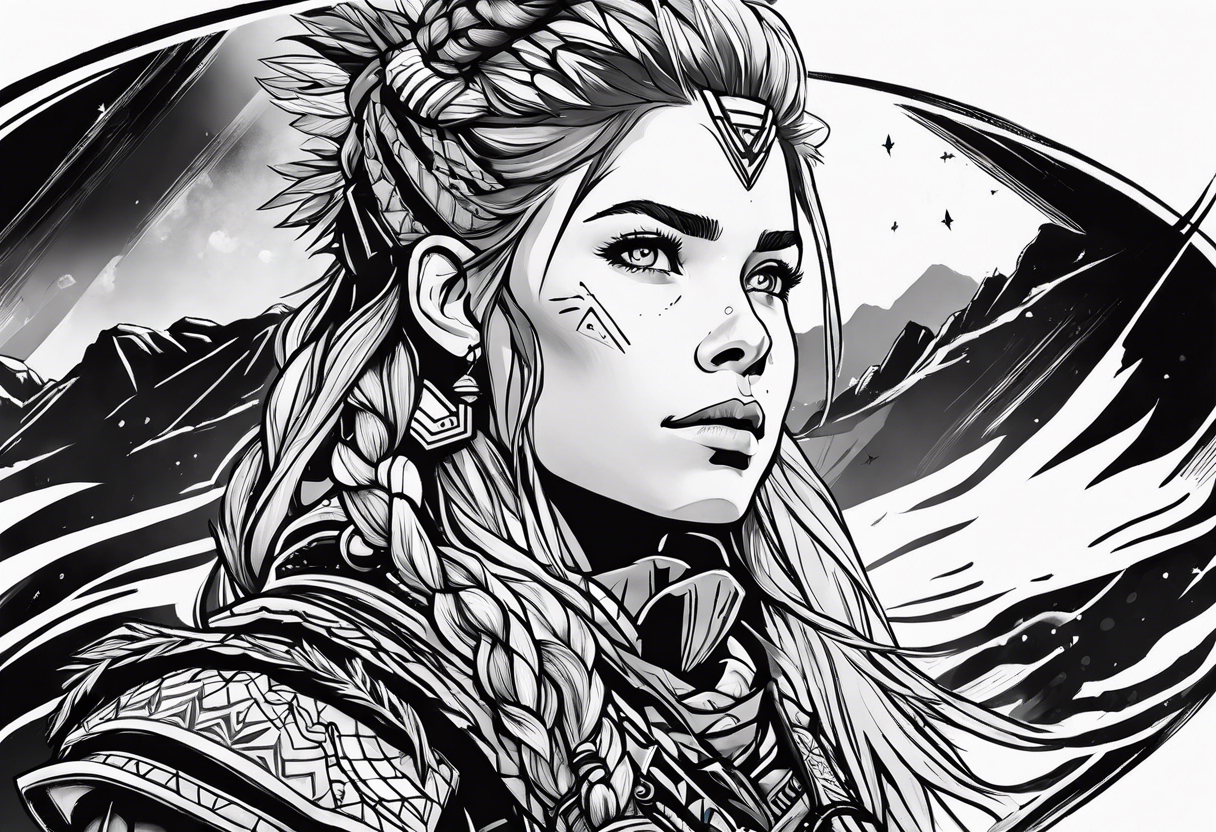 horizon zero dawn aloy mini tattoo idea