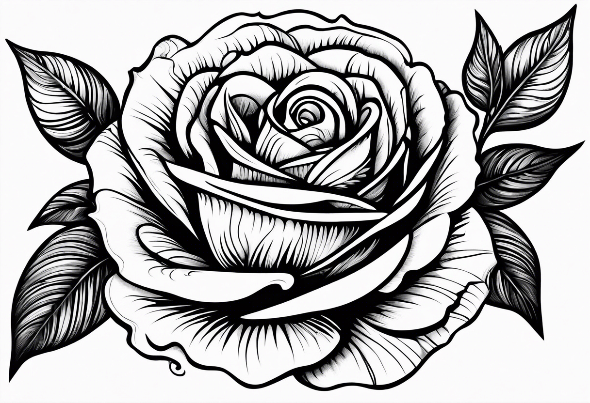 Rose used like a pen tattoo idea