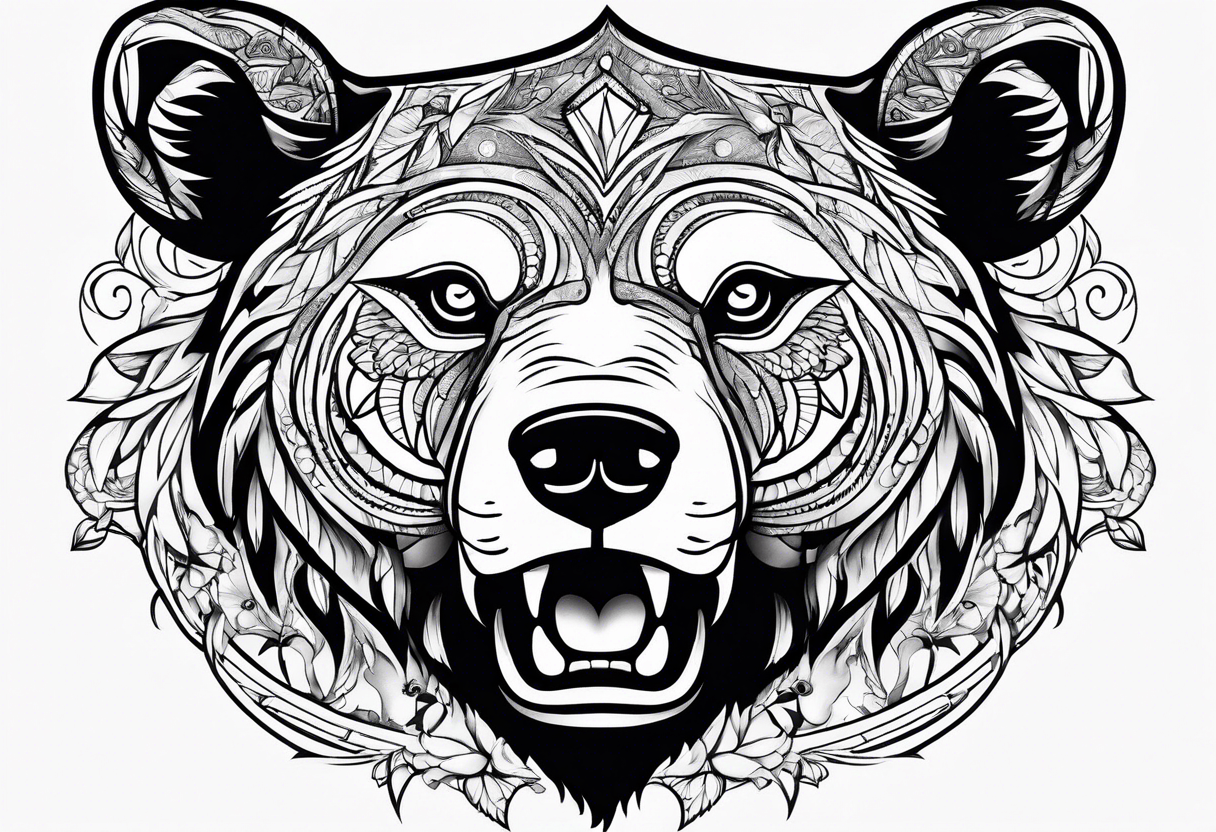 Bear face tattoo idea