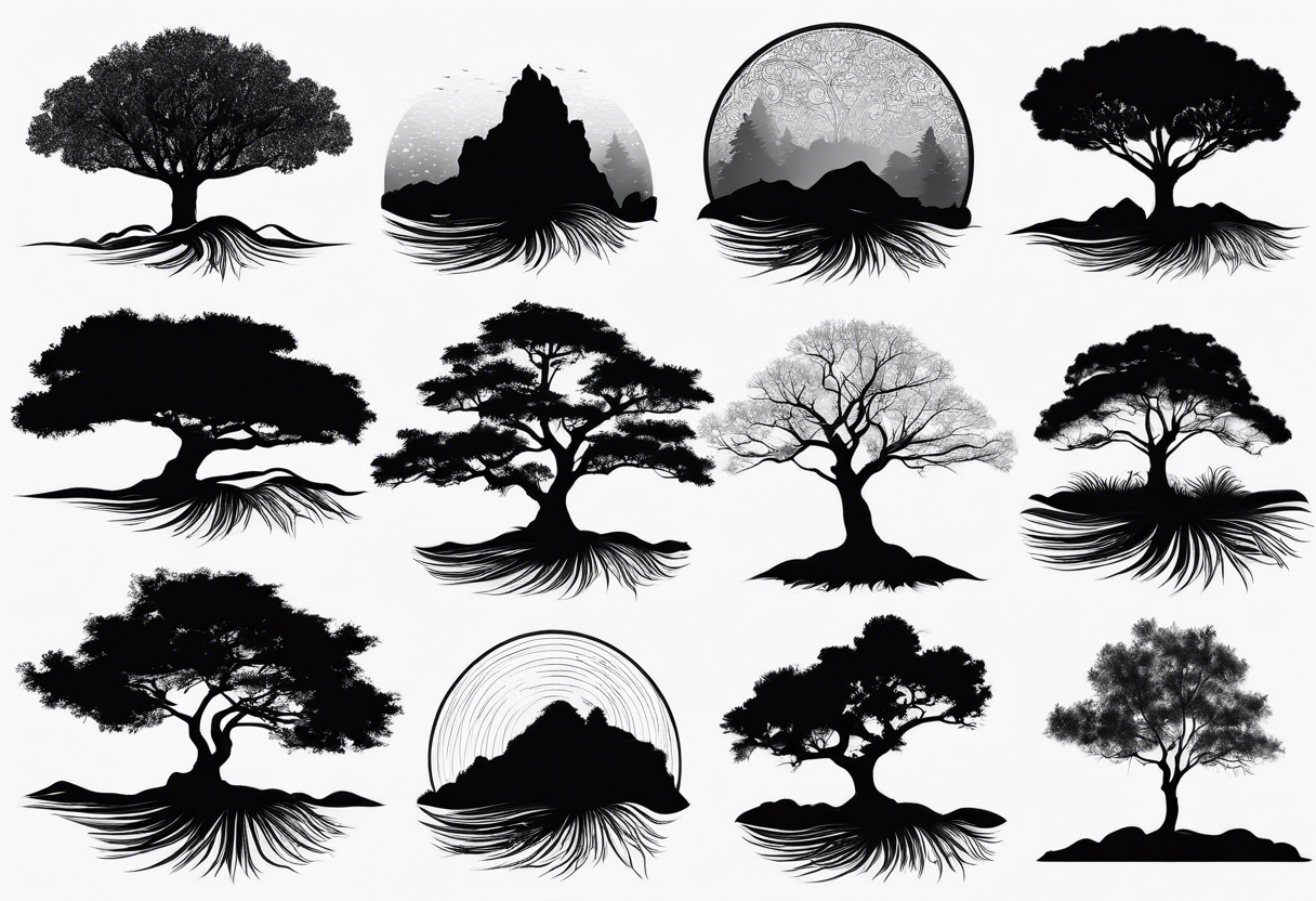 Tree silhouette simple tattoo idea