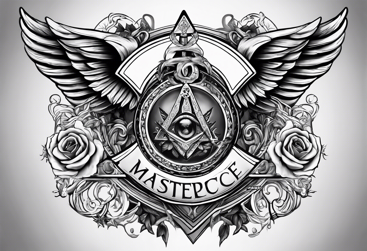 Staff of caduceus with masonic symbols tattoo idea