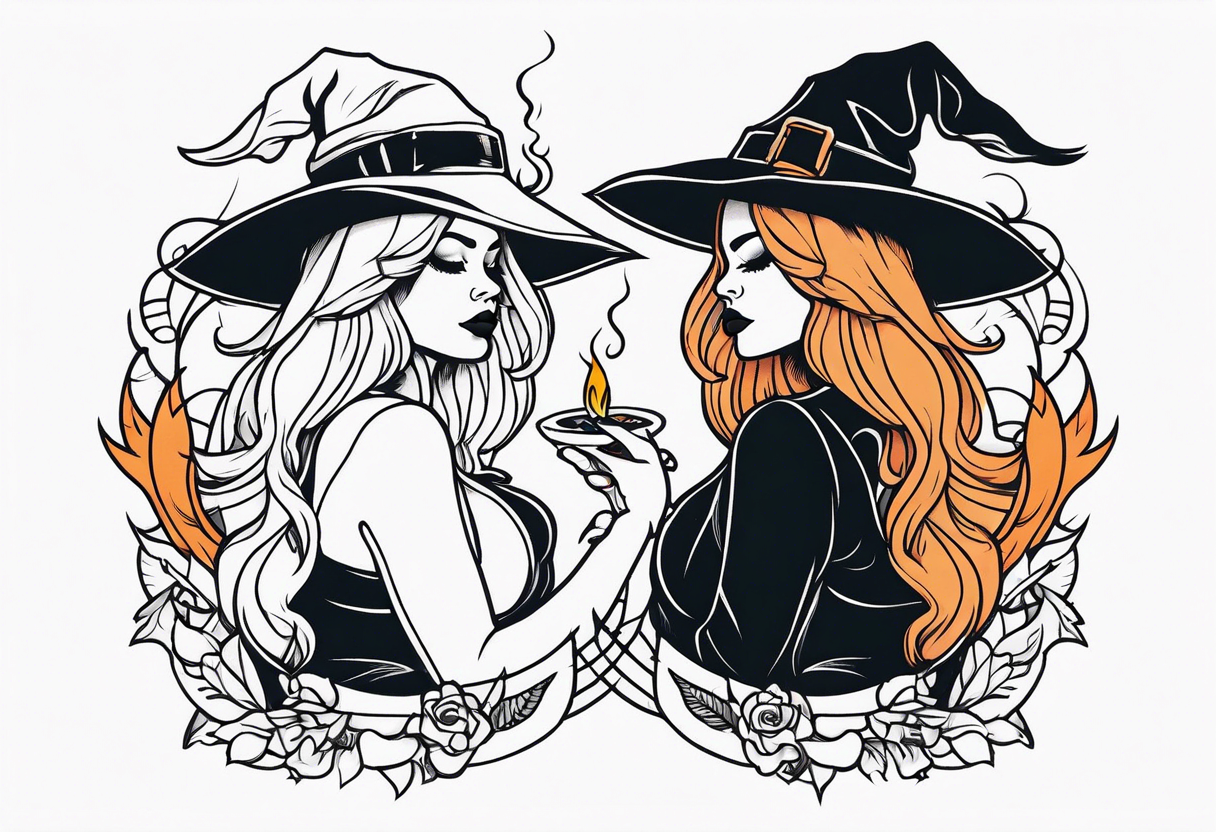 Witches who smoke tattoo idea