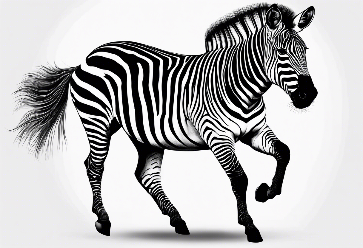 Zebra in attack mode tattoo idea