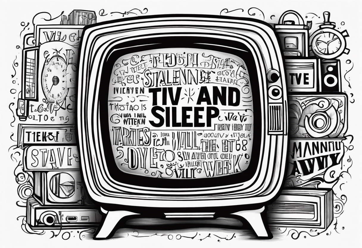 watch TV and sleep all day tattoo idea