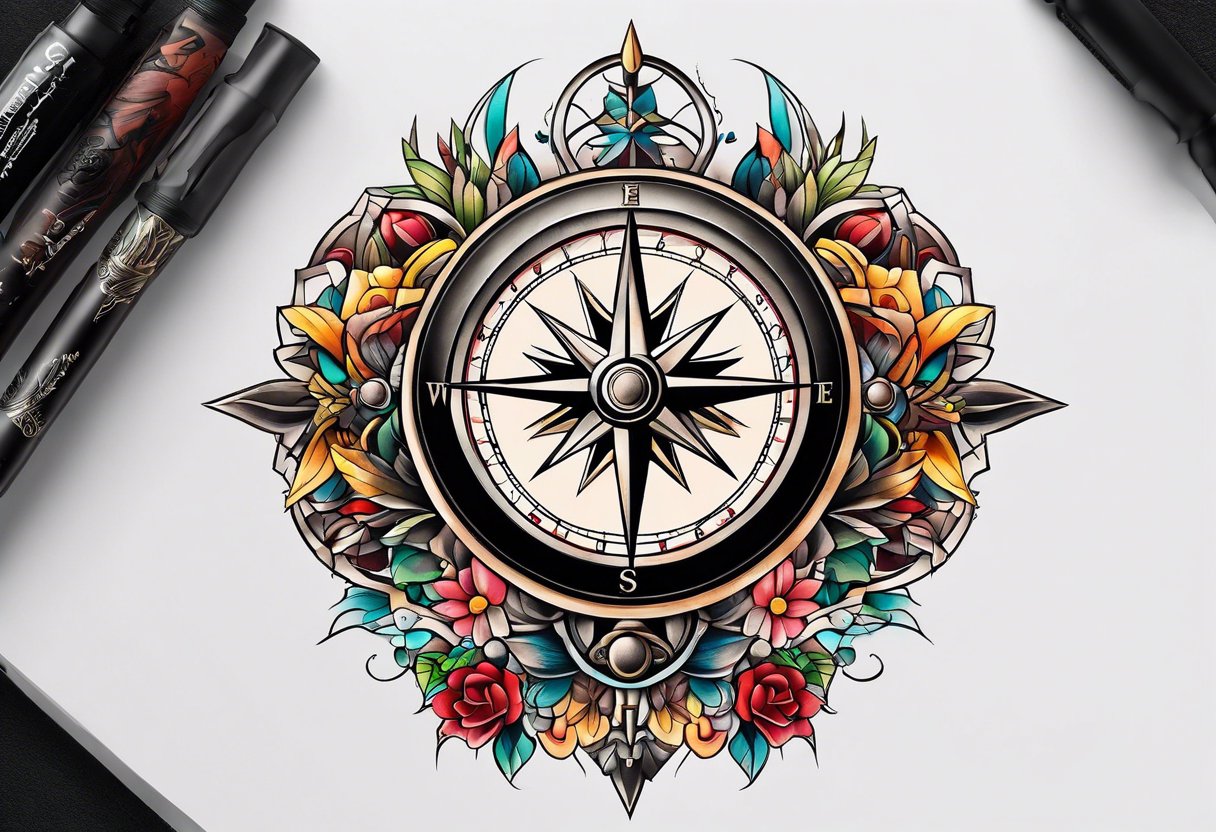 compass chest tattoo tattoo idea