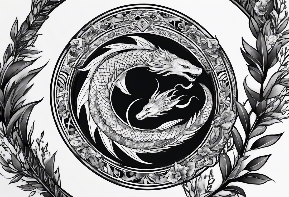 ouroboros cut in half tattoo idea