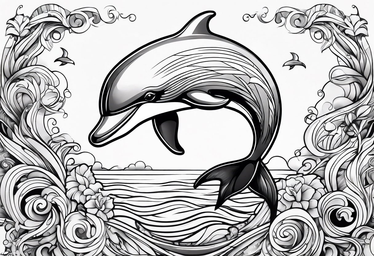 simple dolphin representing victory tattoo idea